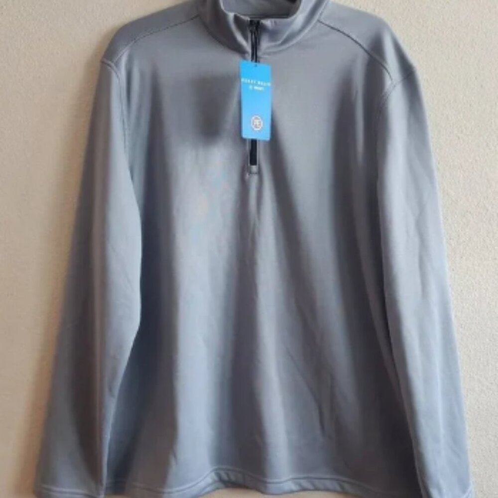 NWT Perry Ellis Mens Half-Zip Sweater Fleece Pullover 50+ UPF Trade Winds Size M
